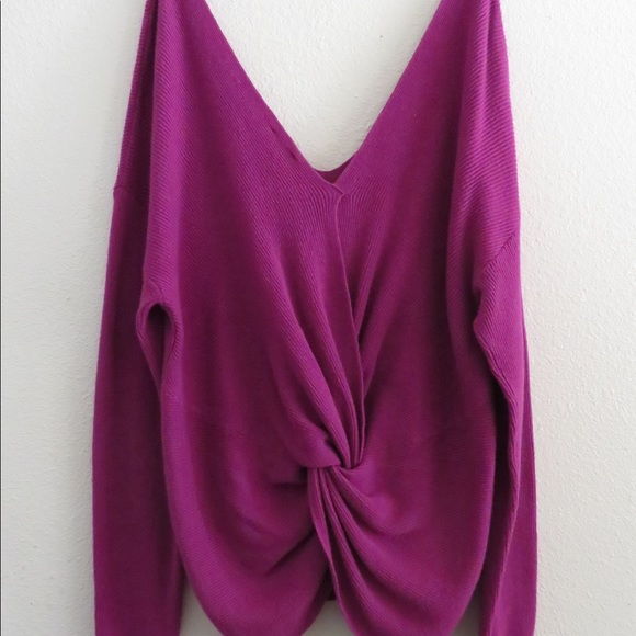 Splendid Wear 2 Ways Twisted Sweater Fushia Pink Size M - Picture 3 of 5